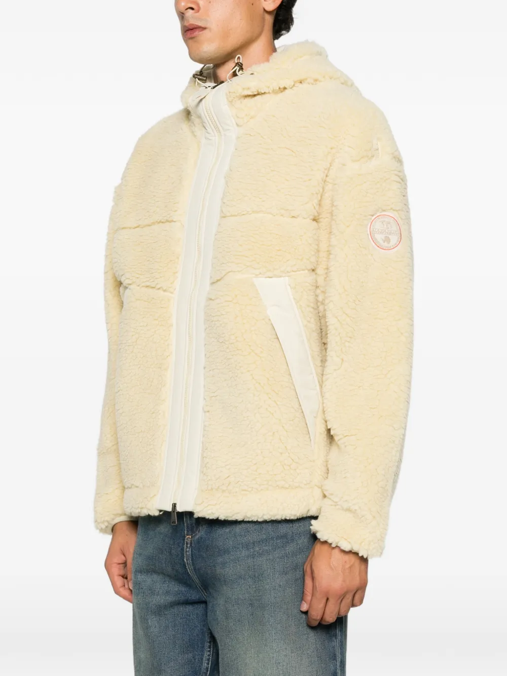 Napapijri fleece hooded jacket Beige