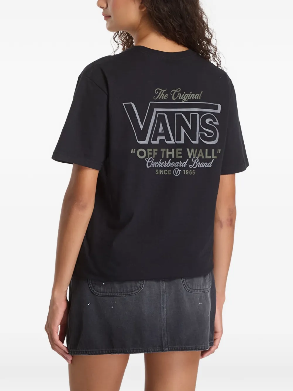 Vans Slice 66 T-shirt met logoprint Zwart