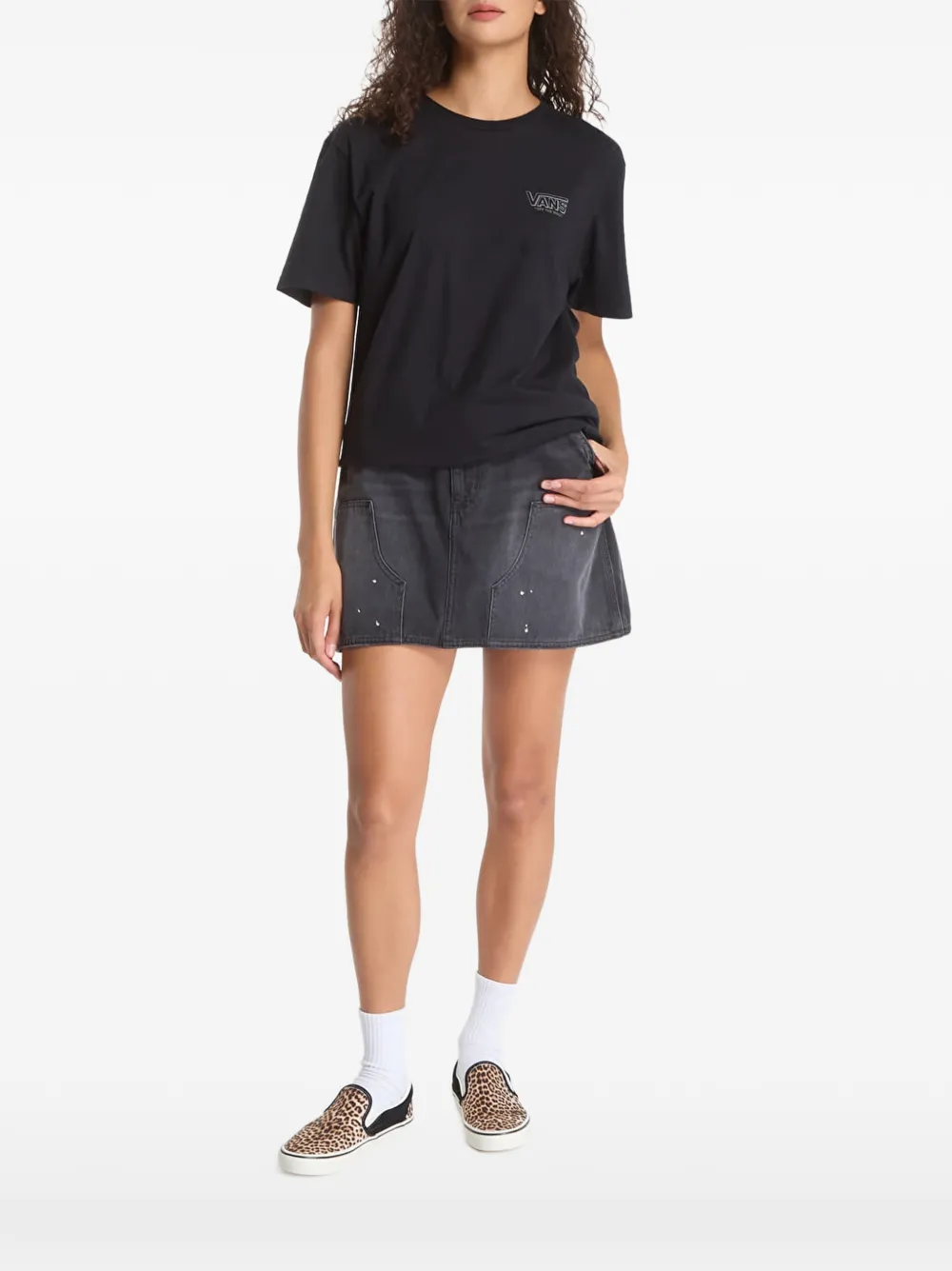 Vans Slice 66 T-shirt met logoprint Zwart
