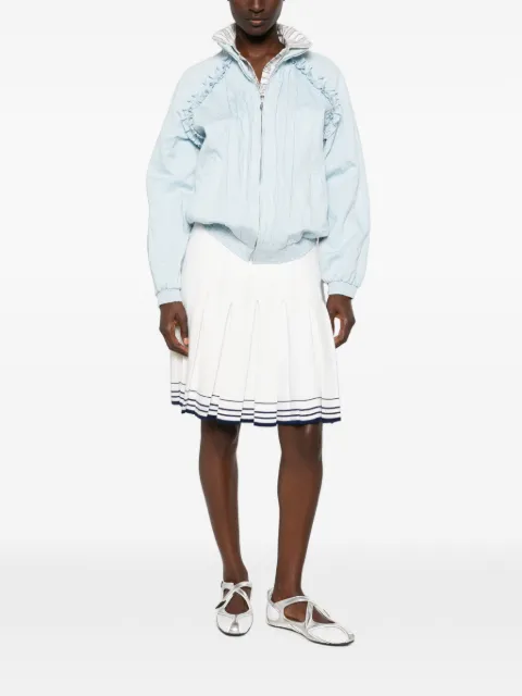 SHUSHU/TONG pleated striped-trim mini skirt