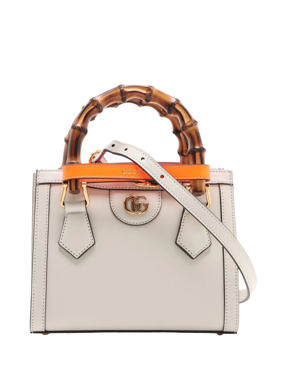 Gucci Pre-Owned 2000-2015 Mini Calfskin Bamboo Diana satchel - Bianco