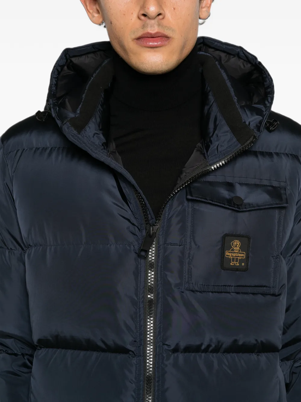 Refrigiwear quilted hooded jacket Blauw