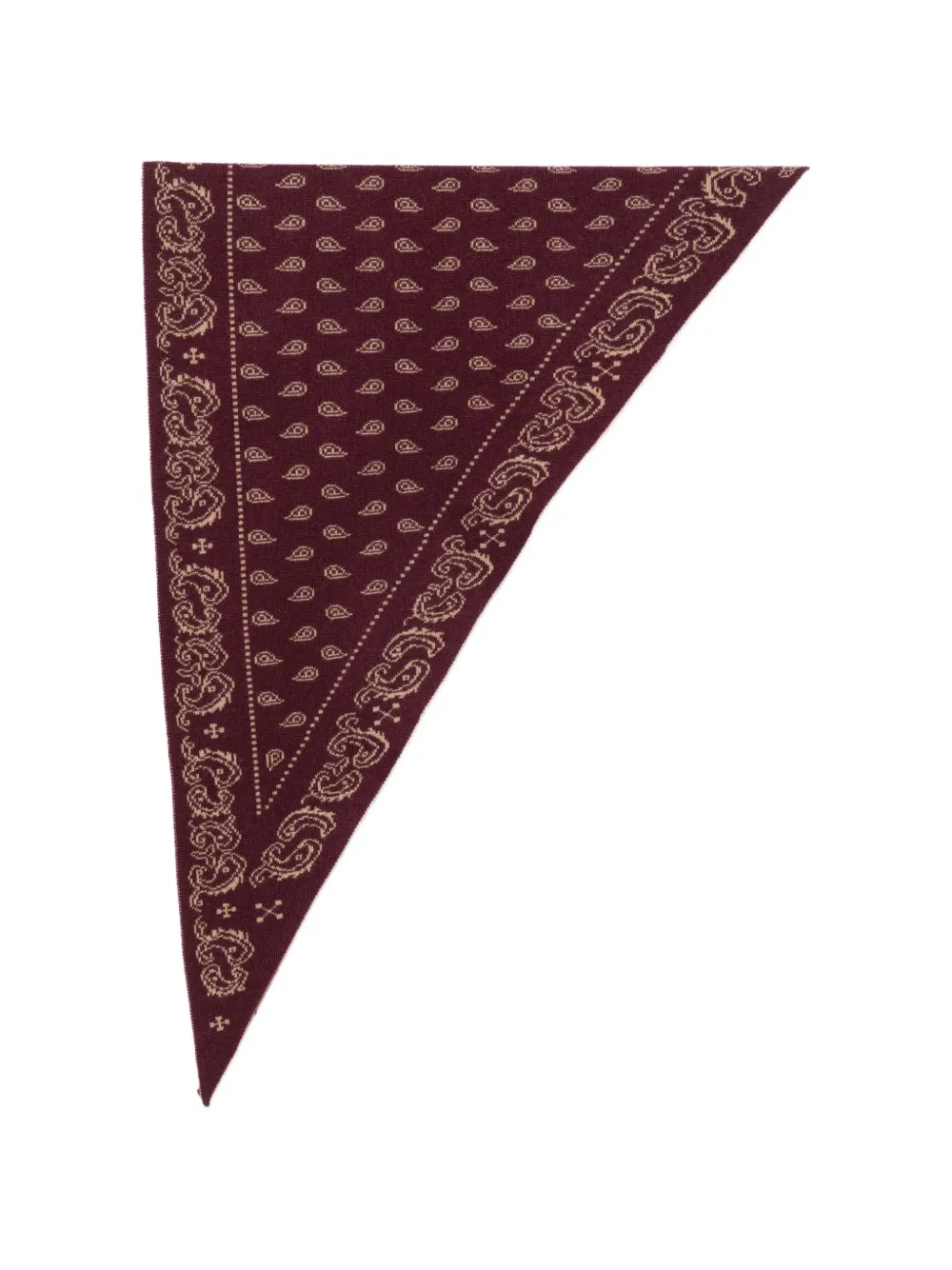 Guest In Residence paisley-knit triangle scarf - Rosso