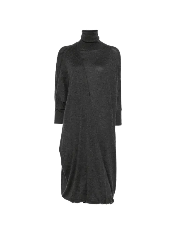 Petar Petrov Roll-neck Midi Dress in Grey