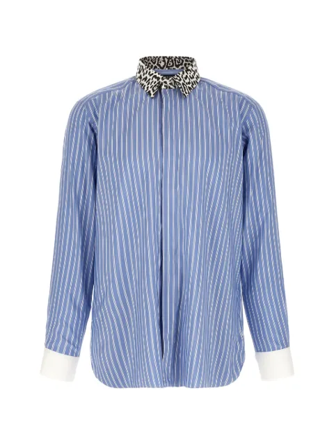TOM FORD animal-print collar striped shirt