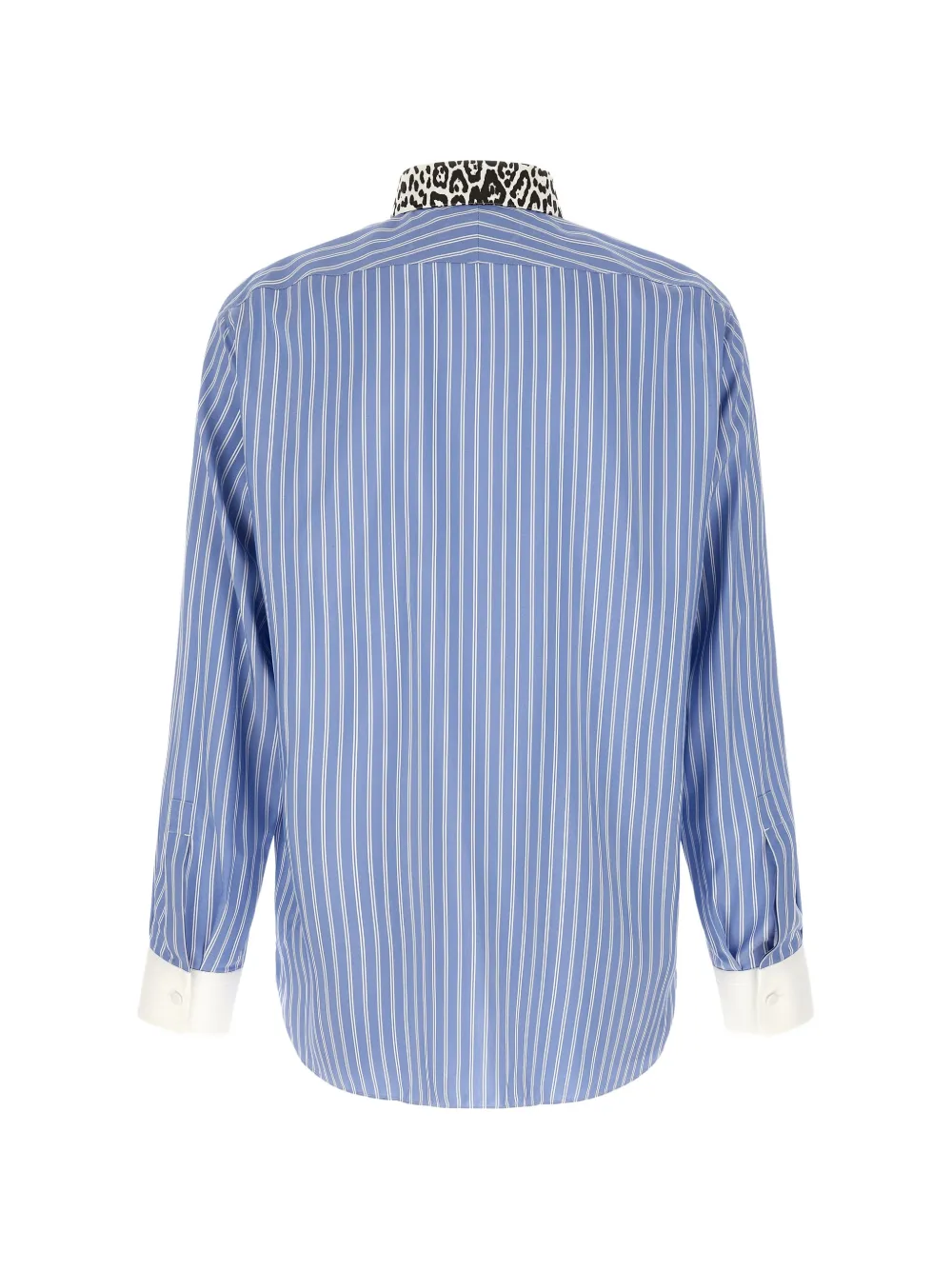TOM FORD animal-print collar striped shirt Blauw