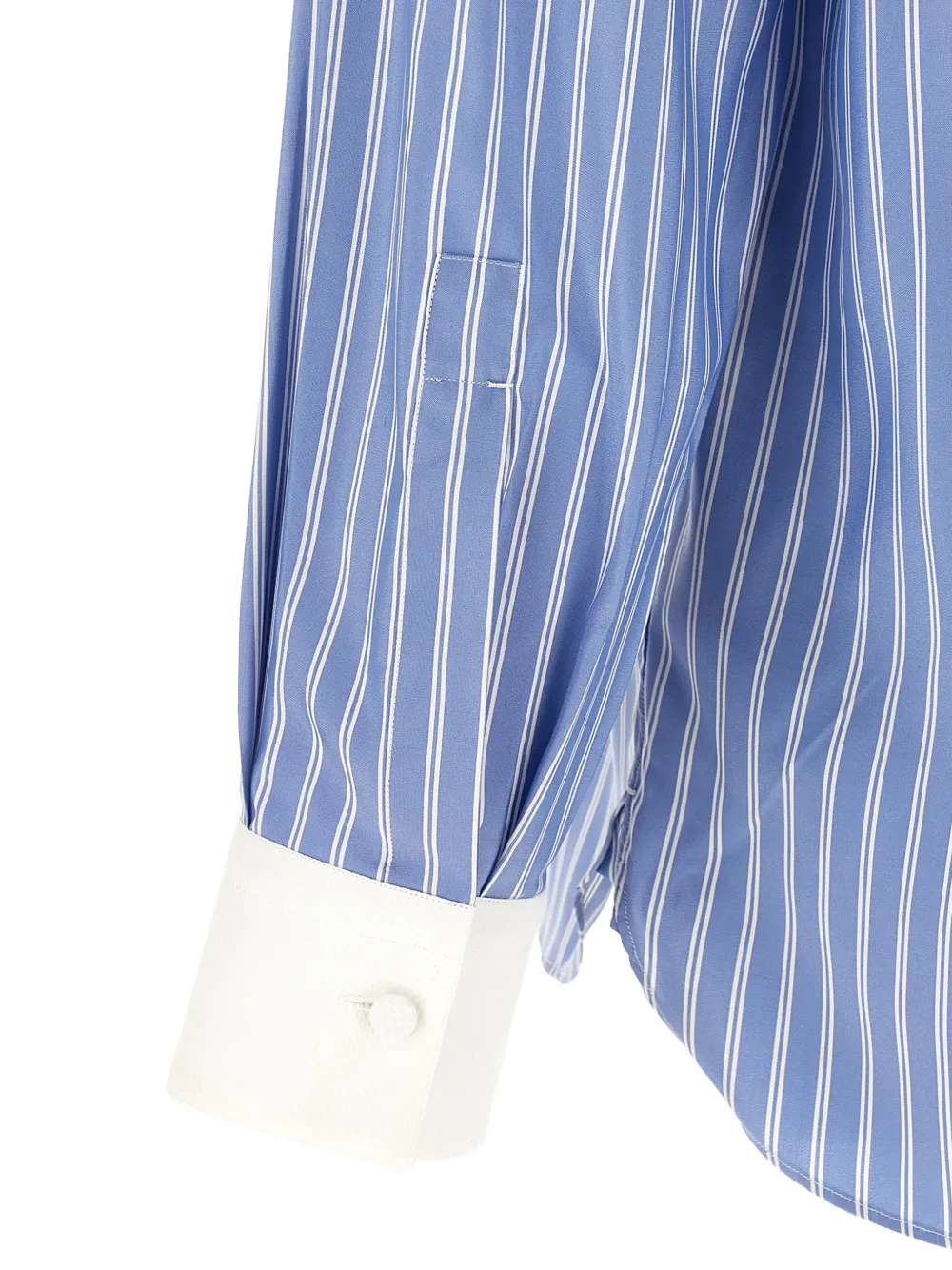 TOM FORD animal-print collar striped shirt Blauw