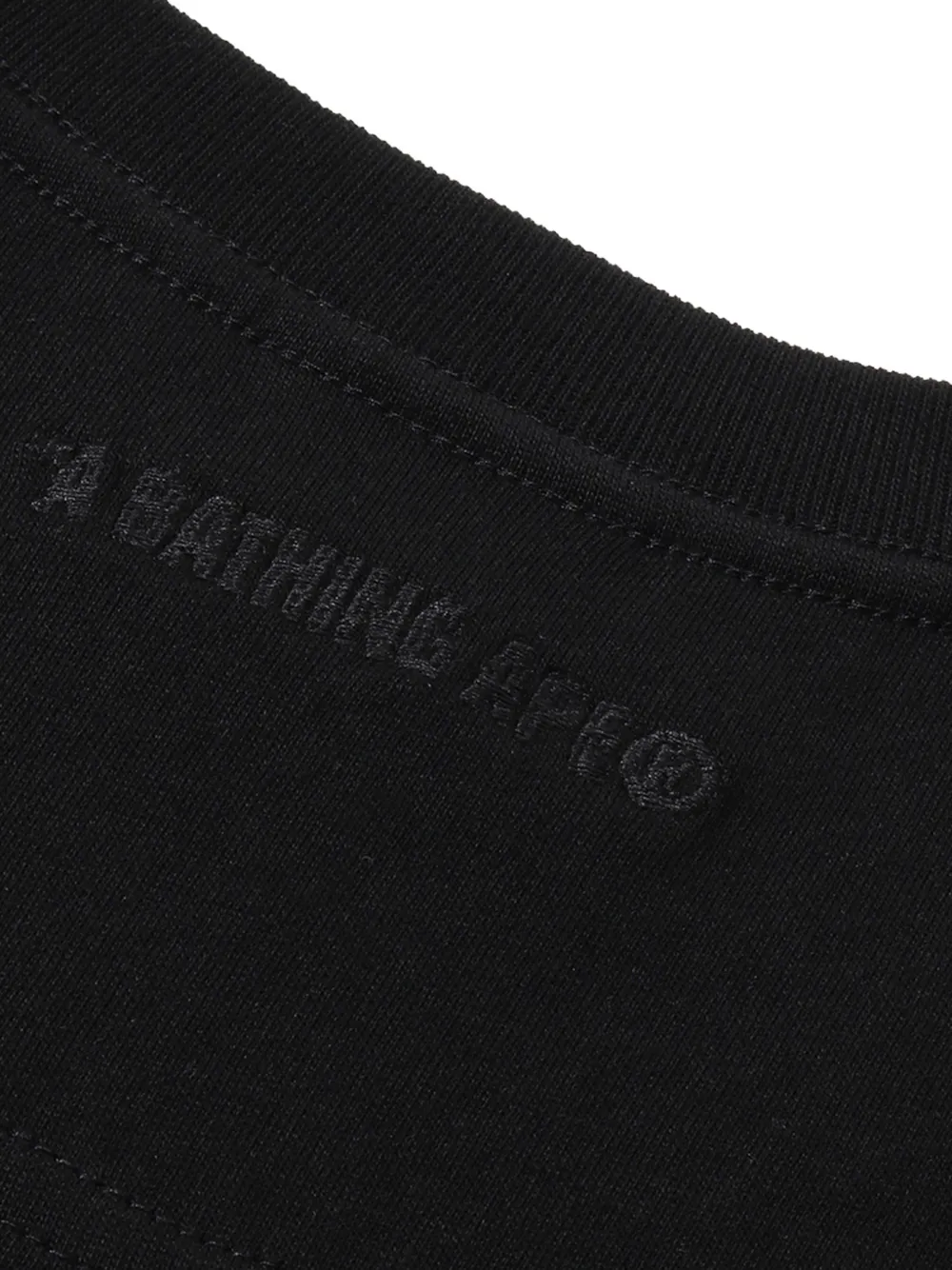 A BATHING APE Head T-shirt met borduurwerk Zwart