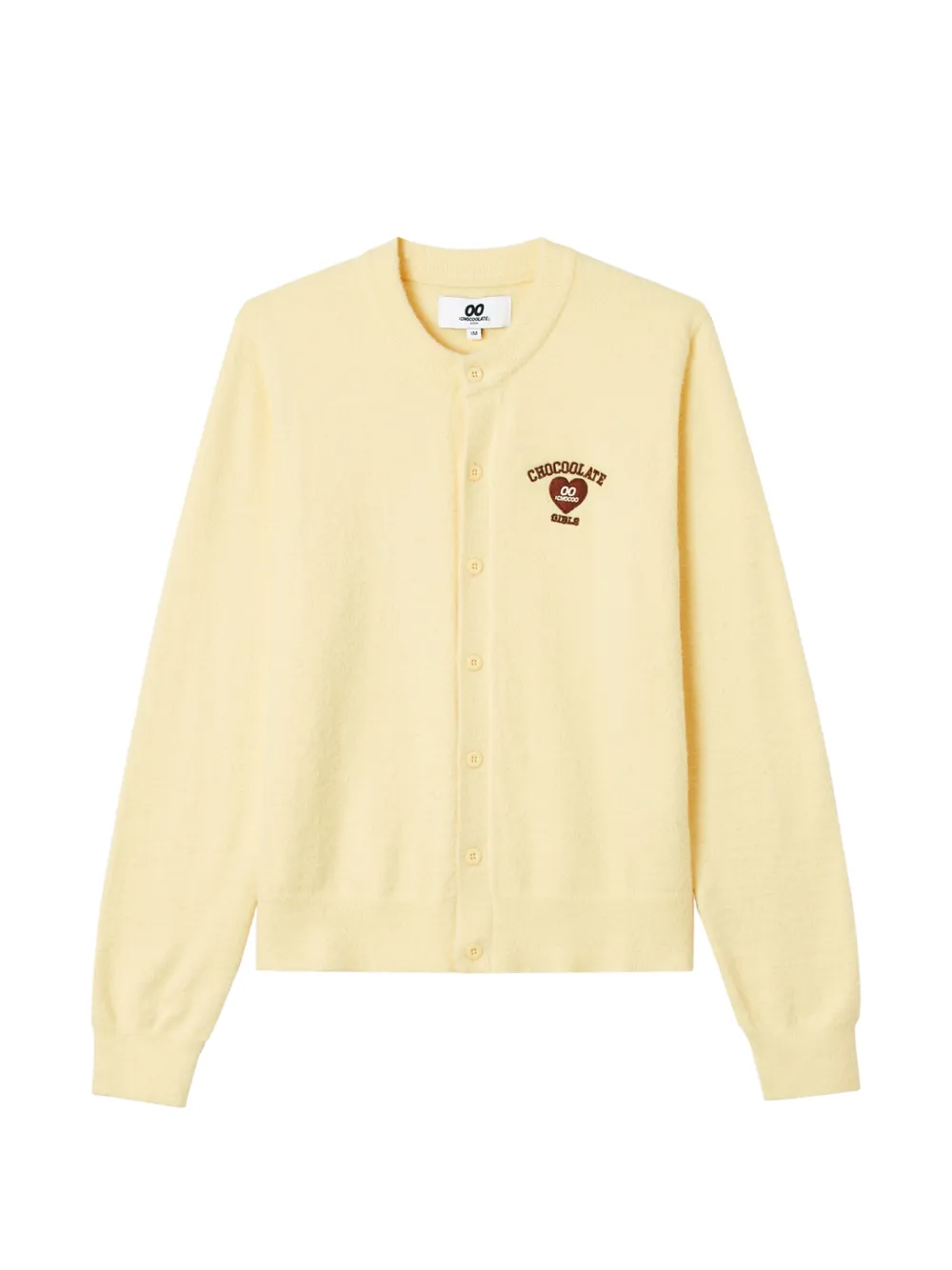 Chocoolate Logo-embroidered Knit Cardigan In Yellow
