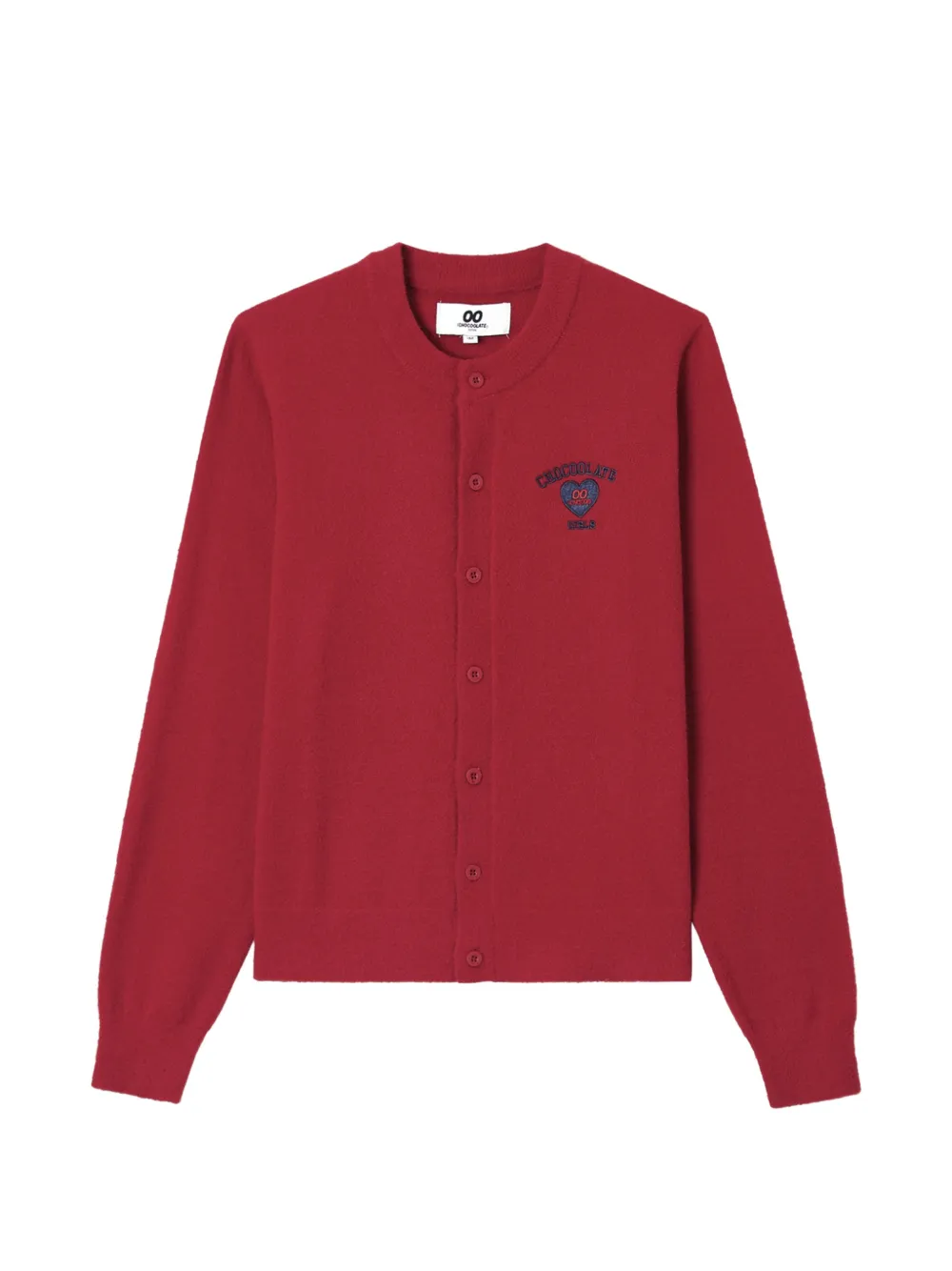 Chocoolate Logo-embroidered Knit Cardigan In Red