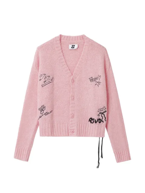izzue graphic-print button-up cardigan