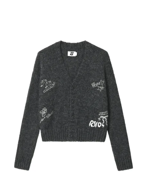 izzue graphic-print knitted cardigan