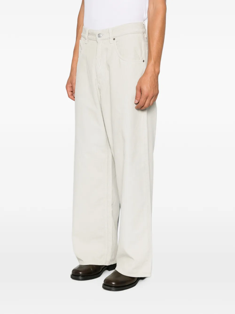 Sunflower Ribfluwelen broek met wijde pijpen Beige