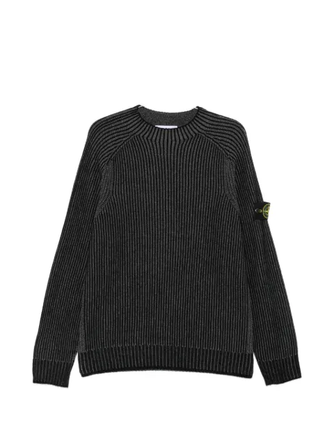 Stone Island ribbed-knit logo-patch sweater