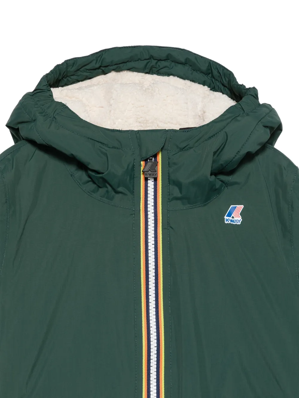 K Way Kids logo-patch hooded jacket Groen
