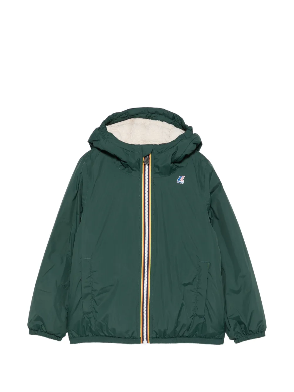 K Way Kids logo-patch hooded jacket - Verde