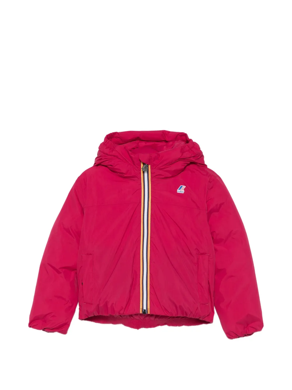 K Way Kids hooded logo-patch jacket - Rosa