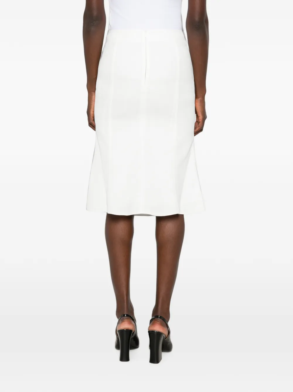 SHUSHU TONG ruffle-trimmed flared skirt Wit