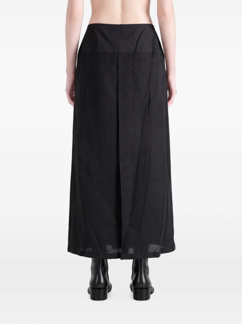 Yohji Yamamoto pleated maxi skirt Zwart