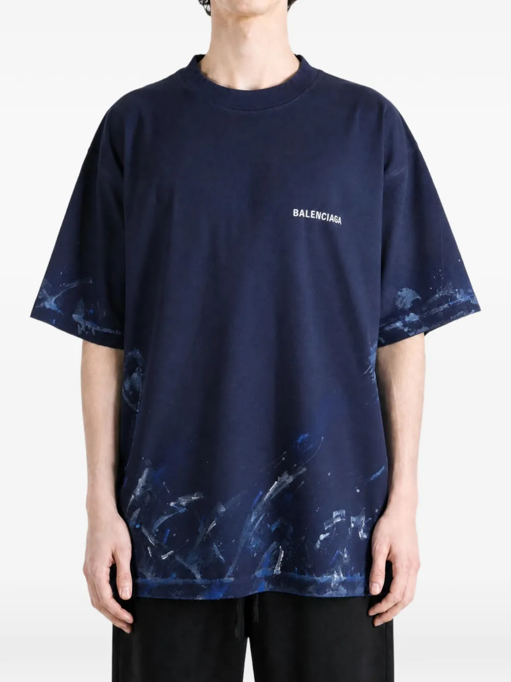Balenciaga Painter's T-shirt met logo-print Blauw