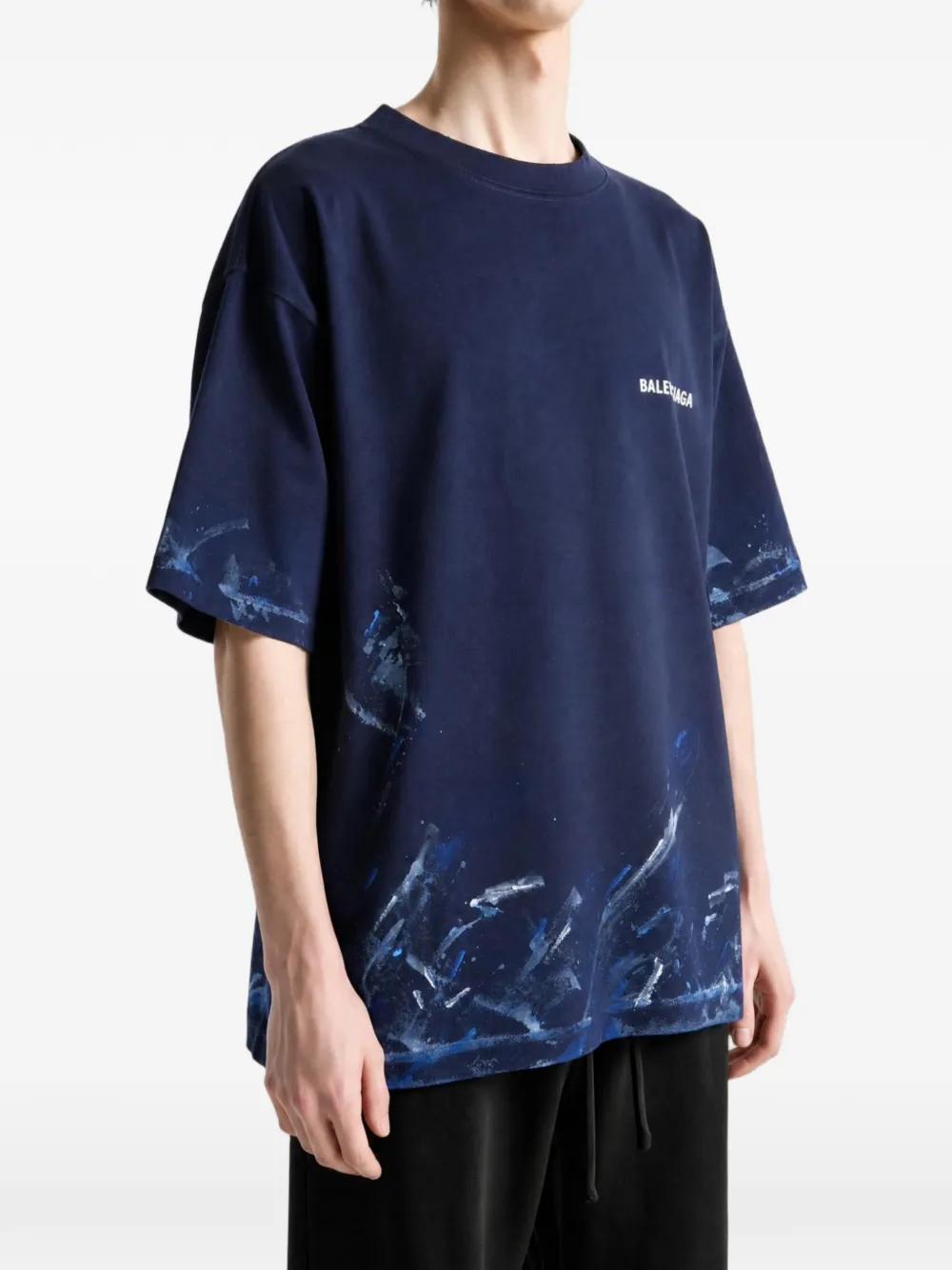 Balenciaga Painter's T-shirt met logo-print Blauw