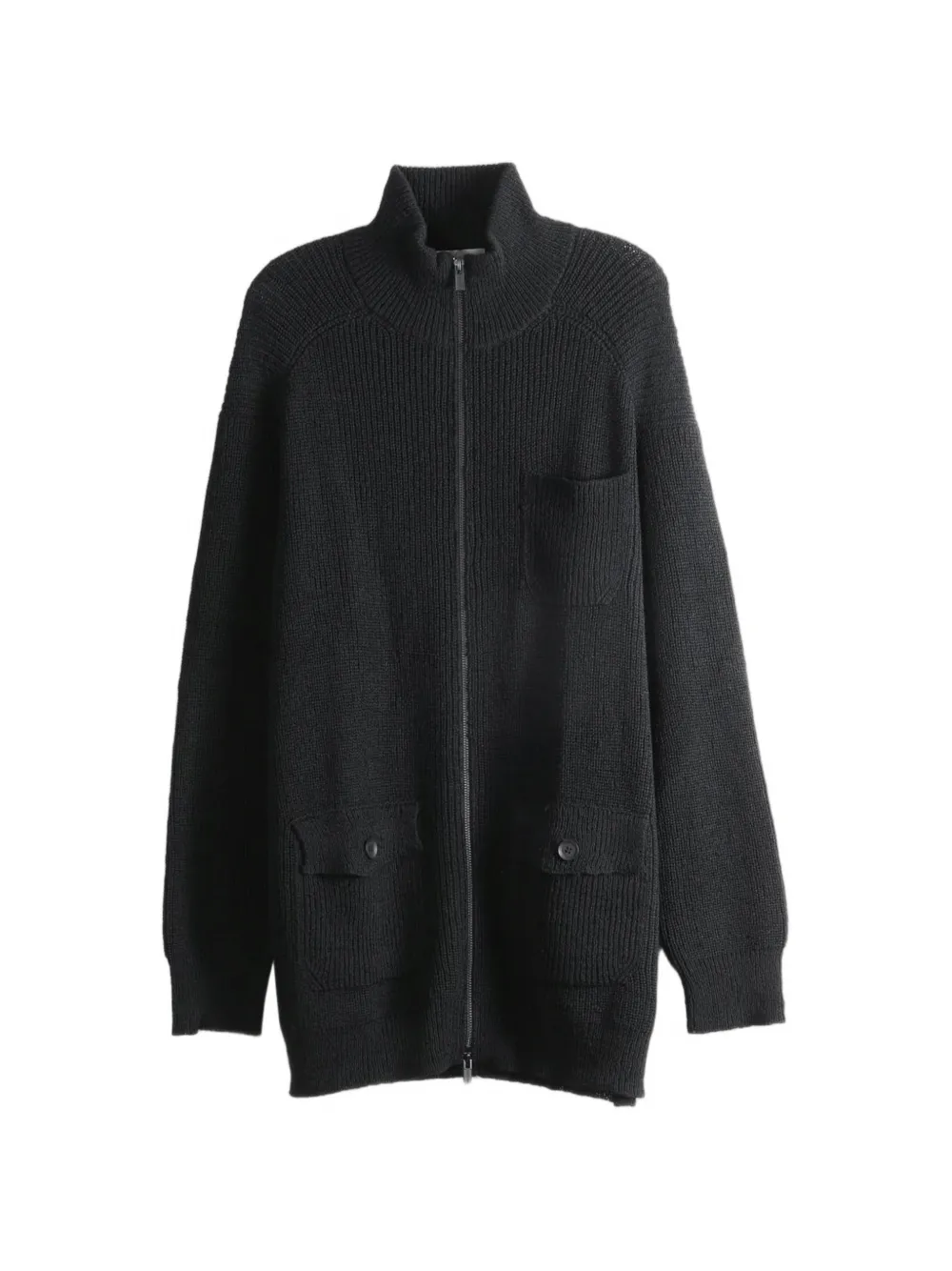 Yohji Yamamoto ribbed-knit zip-up cardigan · 3