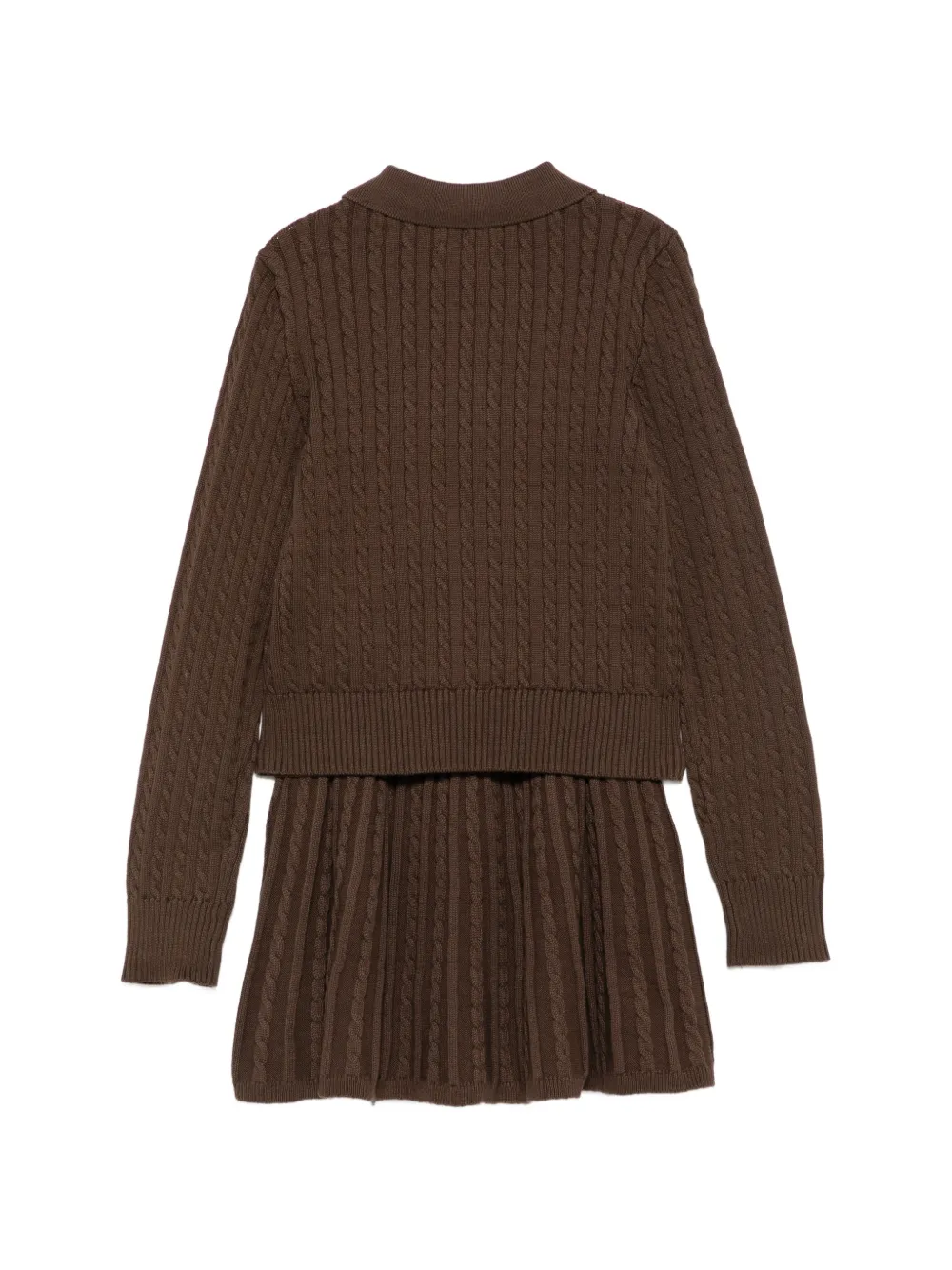 POLO RALPH LAUREN KIDS cable-knit cardigan and skirt set Bruin