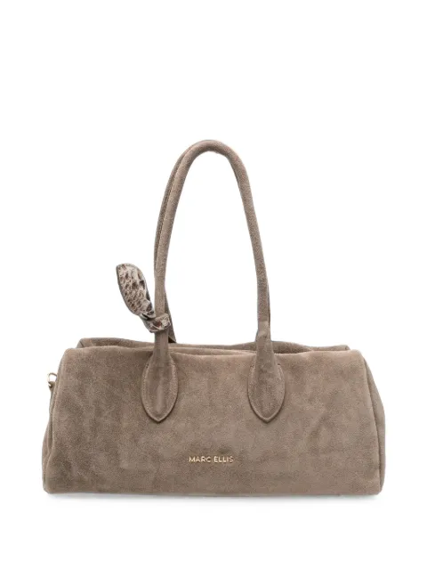 Marc Ellis suede logo-lettering tote bag