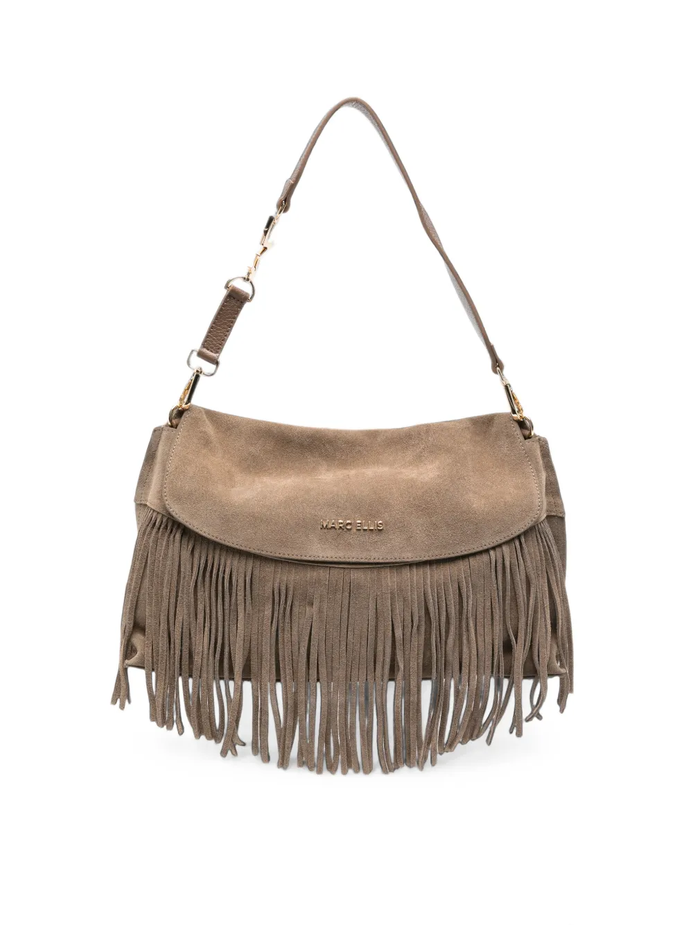 Marc Ellis fringed suede shoulder bag - Toni neutri