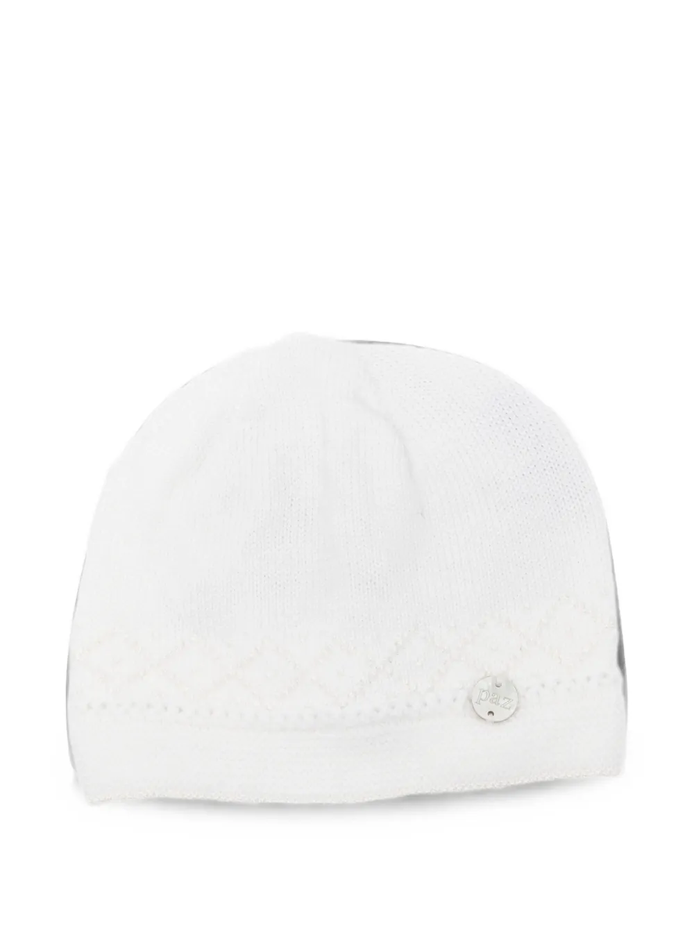 Paz Rodriguez Paz pointelle-knit beanie hat - Bianco