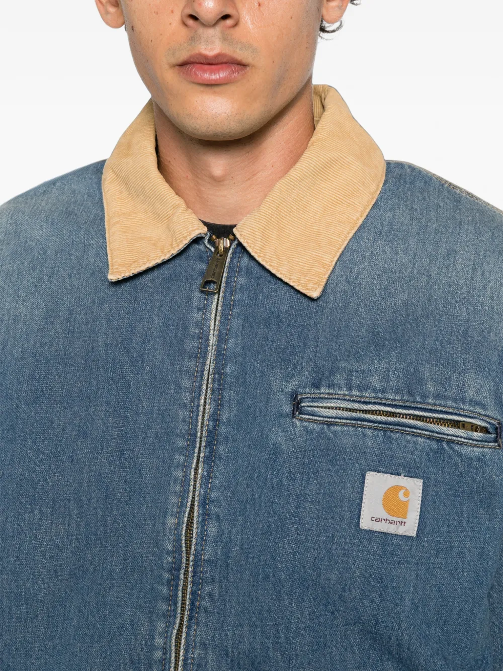 Carhartt WIP Detroit denim jack met rits Blauw