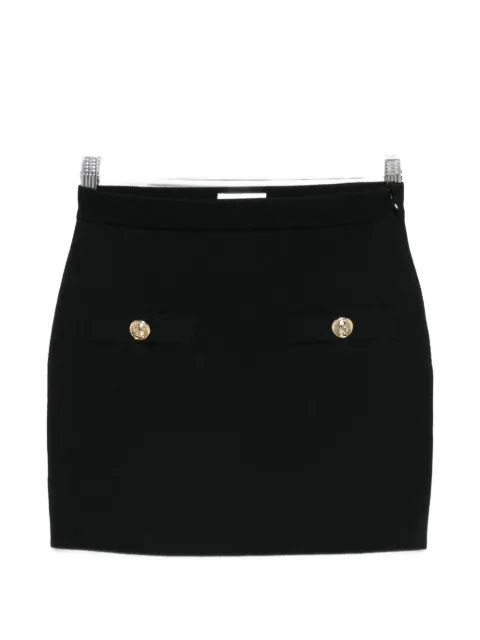 Balmain button-embellished knitted mini skirt