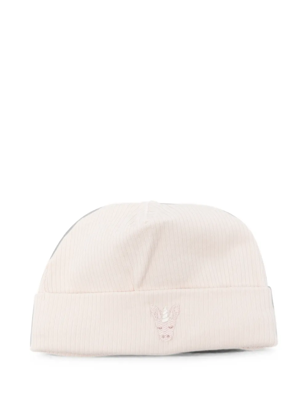 Donsje unicorn-embroidered ribbed beanie hat - Toni neutri