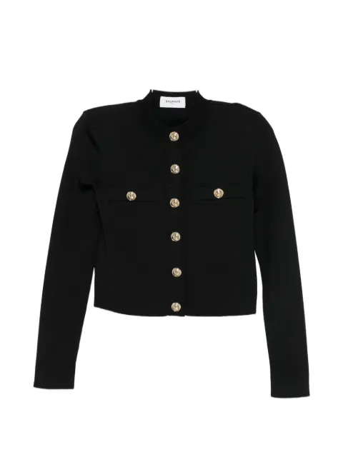 Balmain embossed-button cardigan