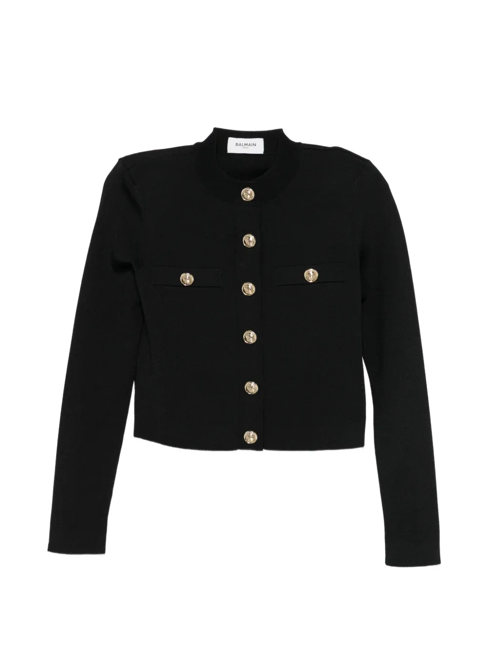 Balmain embossed-button cardigan