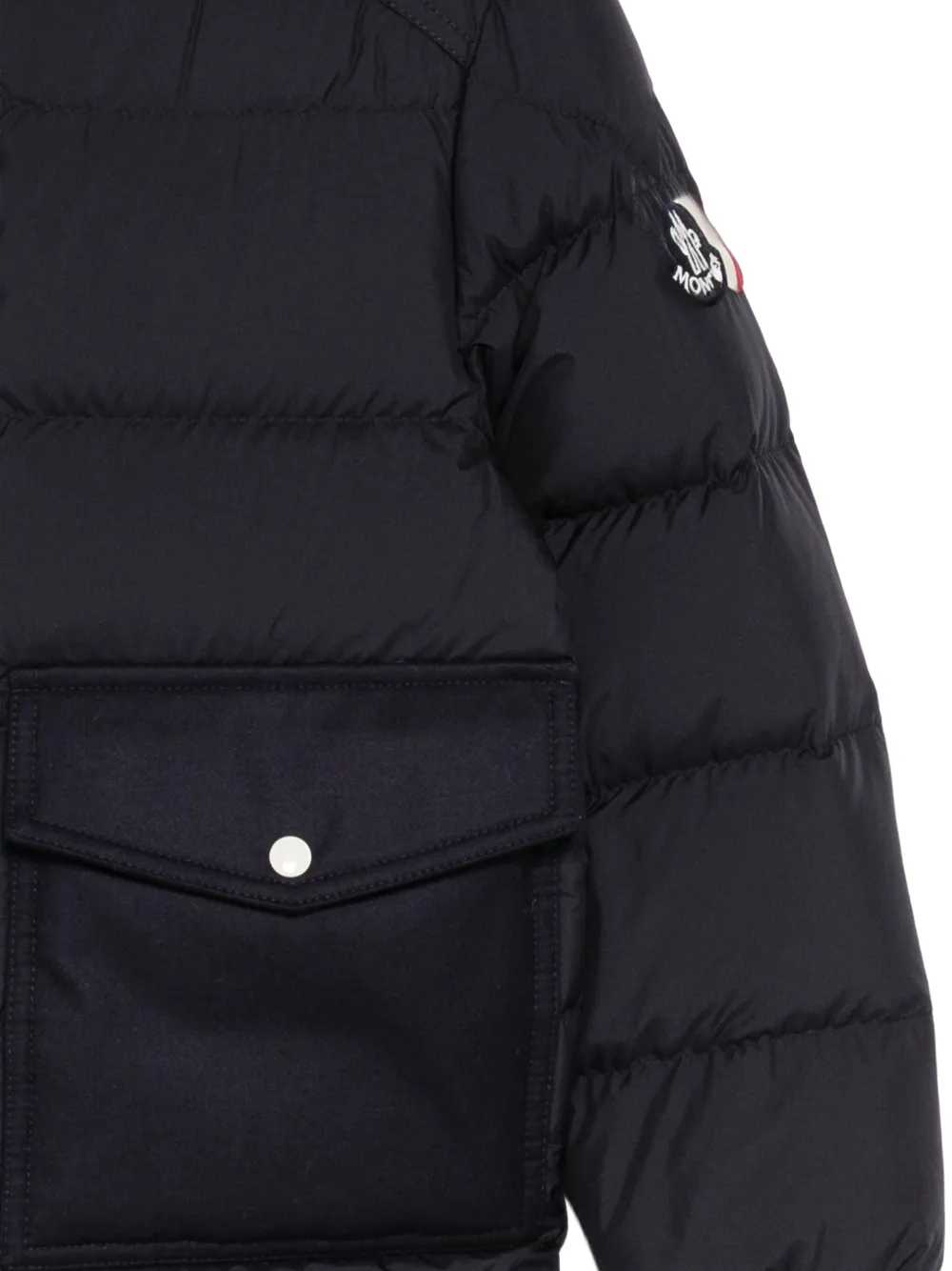 Moncler Enfant Jack met geborduurd logo Zwart