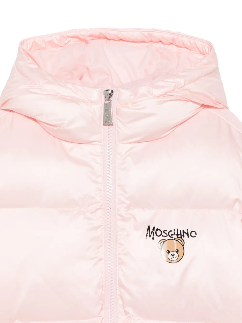 Moschino Kids logo-print puffer jacket Roze