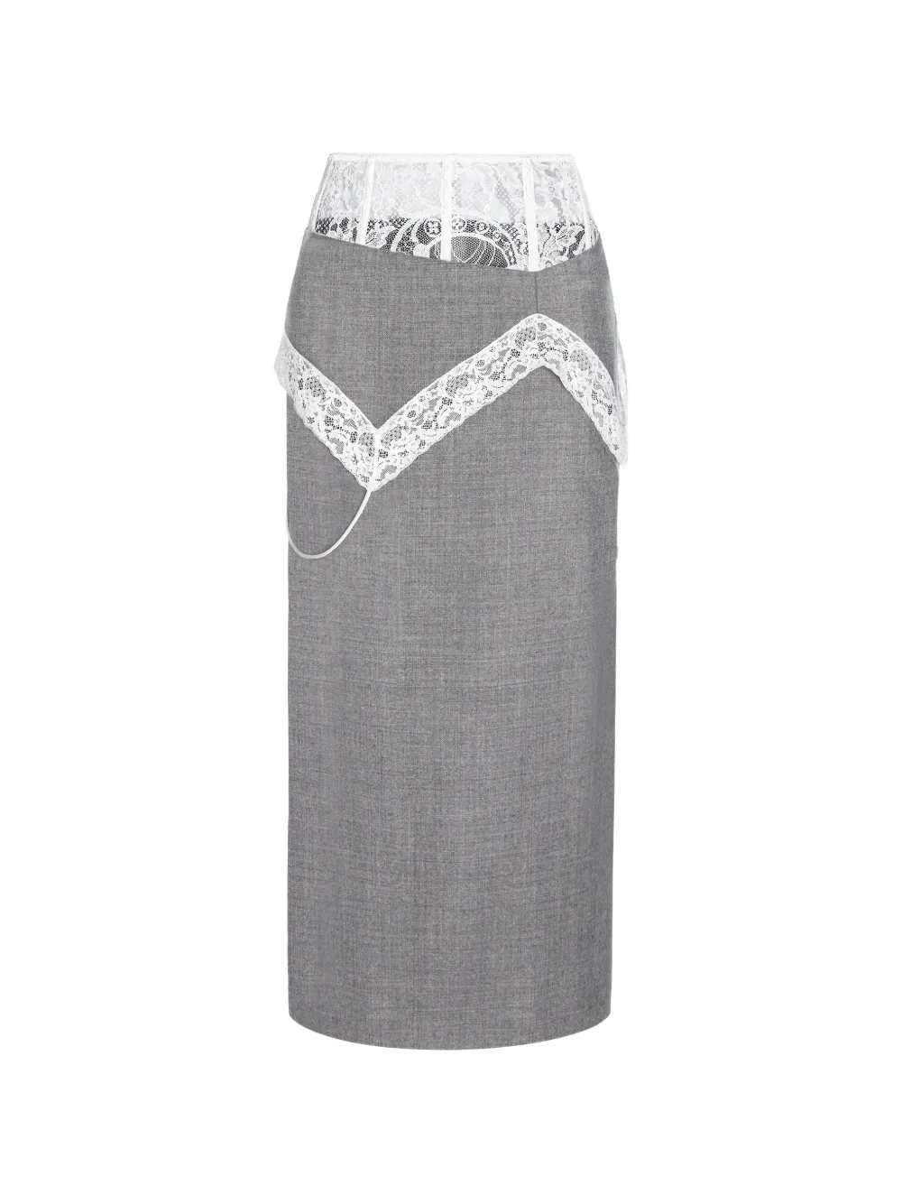 Seen Users Trousseau lace-trim midi skirt