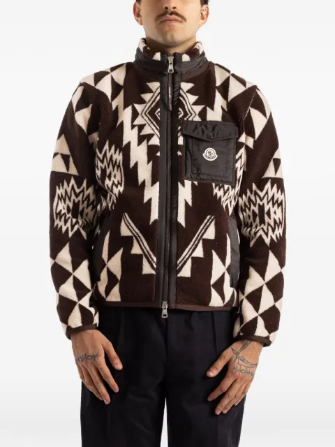 Moncler veste en polaire à motif géométrique