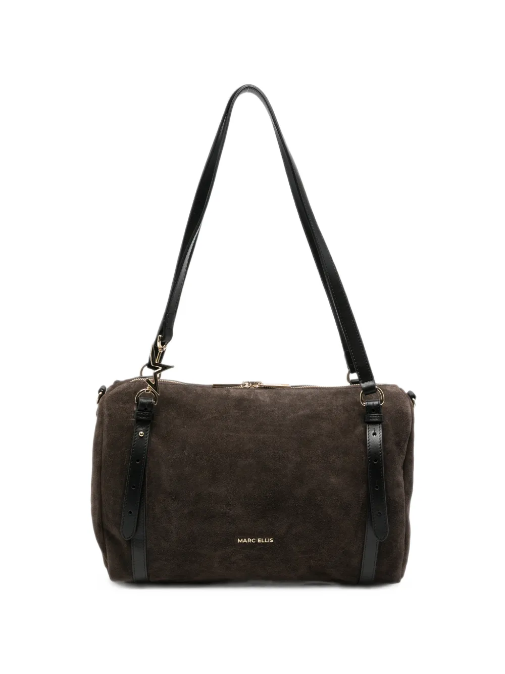 Marc Ellis Huda suede leather shoulder bag - Marrone