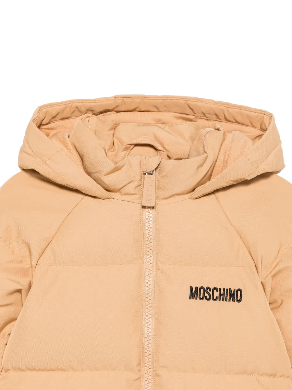 Moschino Kids Donsjack met teddybeerprint Beige