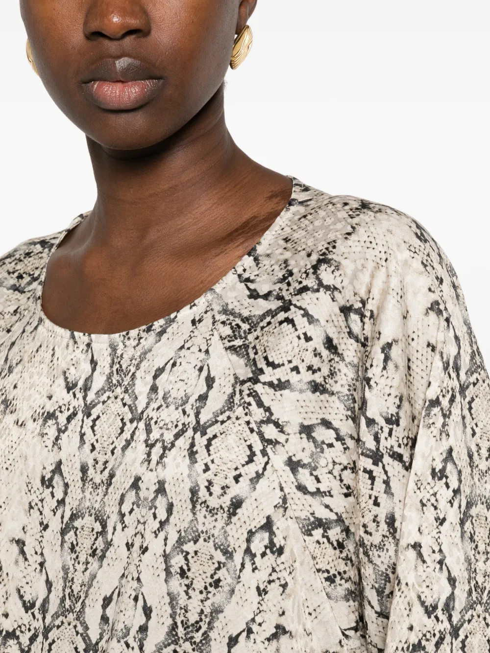 Drykorn Nialini snakeskin-print blouse Beige