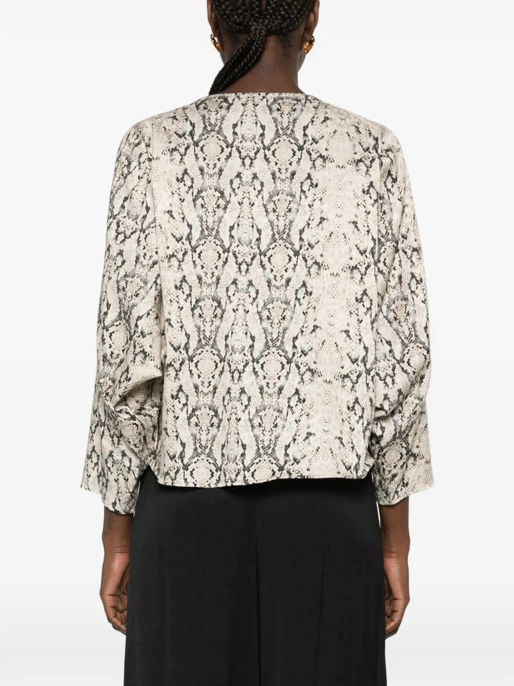 Drykorn Nialini snakeskin-print blouse Beige