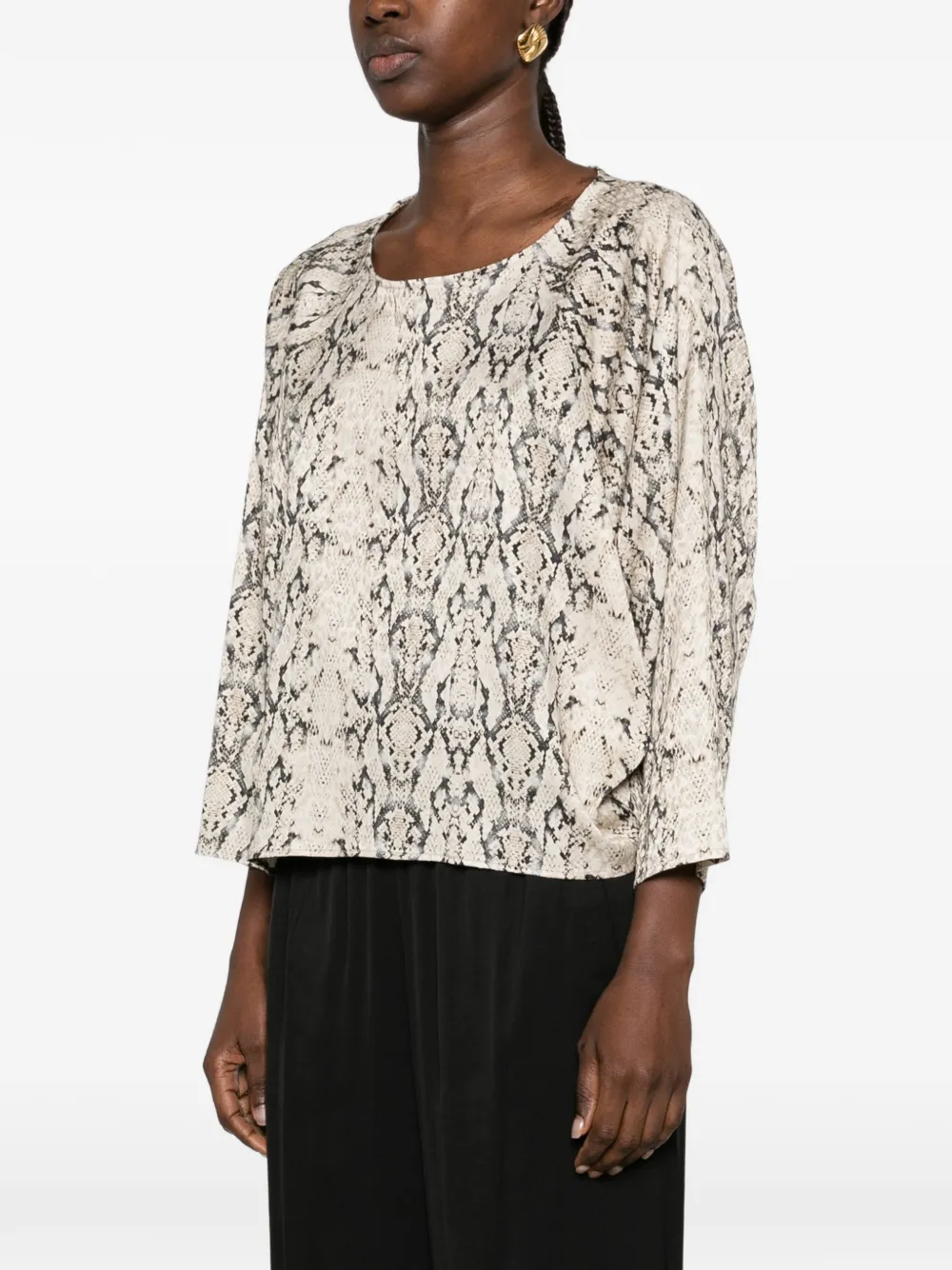 Drykorn Nialini snakeskin-print blouse Beige
