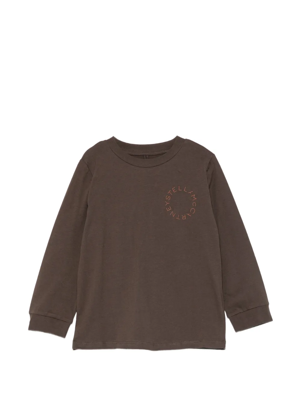 Stella McCartney Kids logo-print long-sleeve T-shirt - Marrone