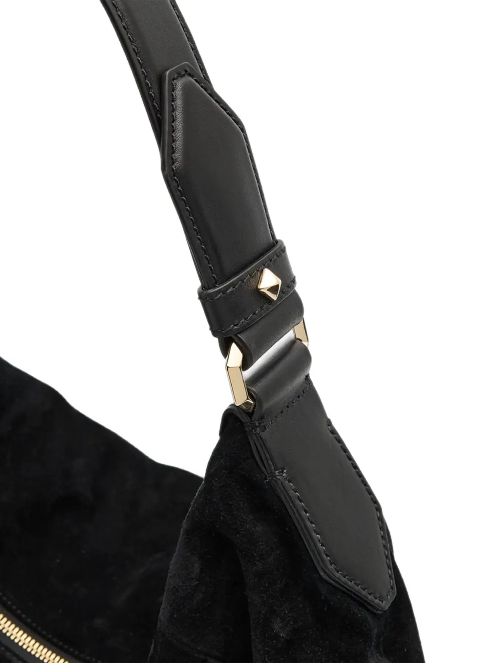 Jimmy Choo Ana Suede Shoulder Bag in Black, view 3