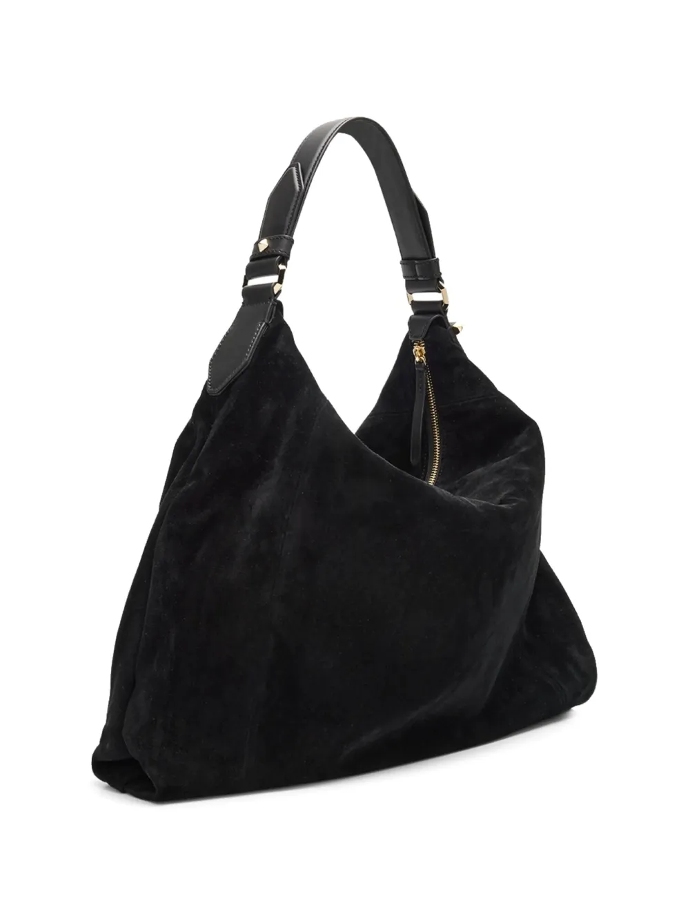 Jimmy Choo Ana Suede Shoulder Bag in Black, view 2