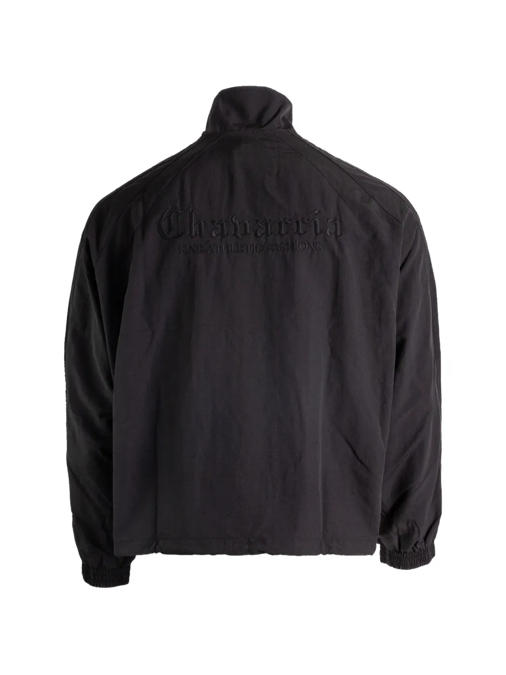 Willy Chavarria logo-embroidered zip-up jacket Zwart