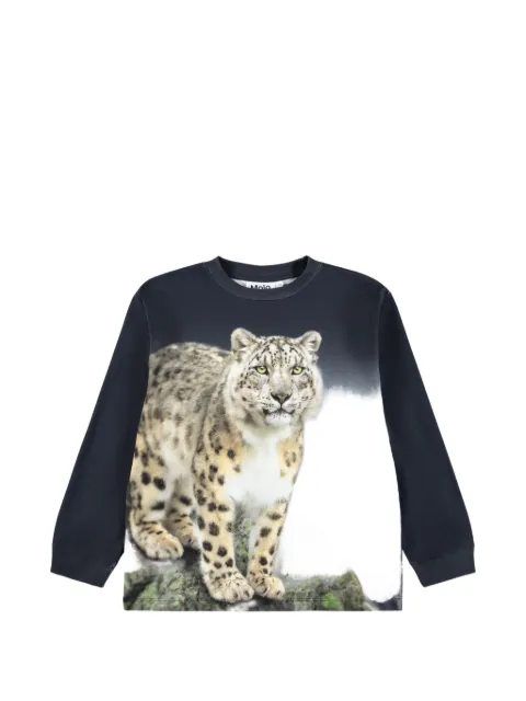Molo Rube snow-leopard-print long-sleeve T-shirt