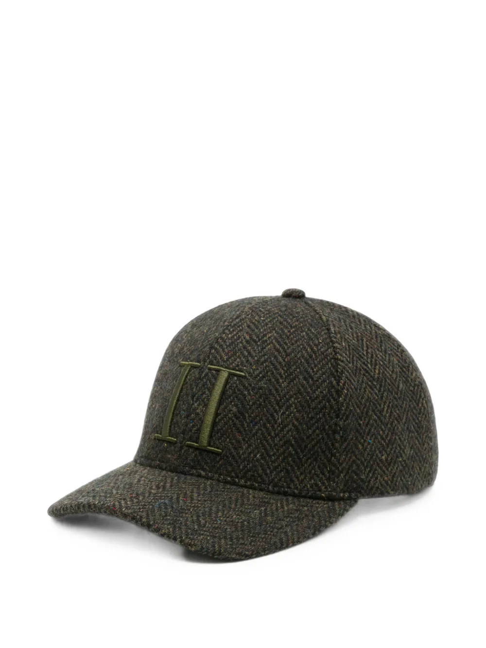 Les Deux herringbone-pattern embroidered-logo baseball cap · One Size